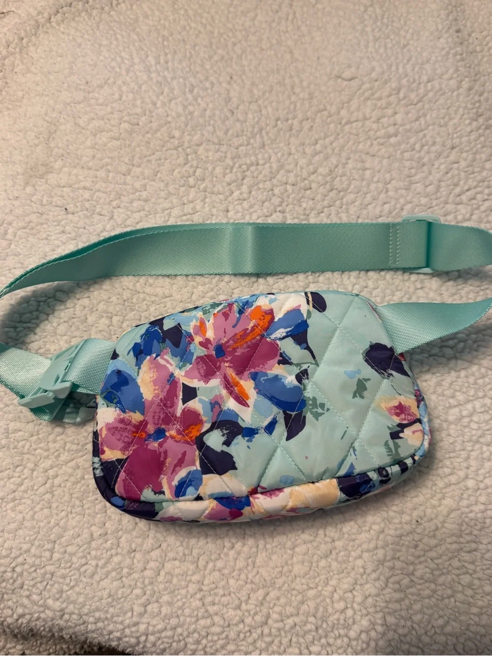 Vera Bradley Mint Floral Quilted Crossbody Belt Bag